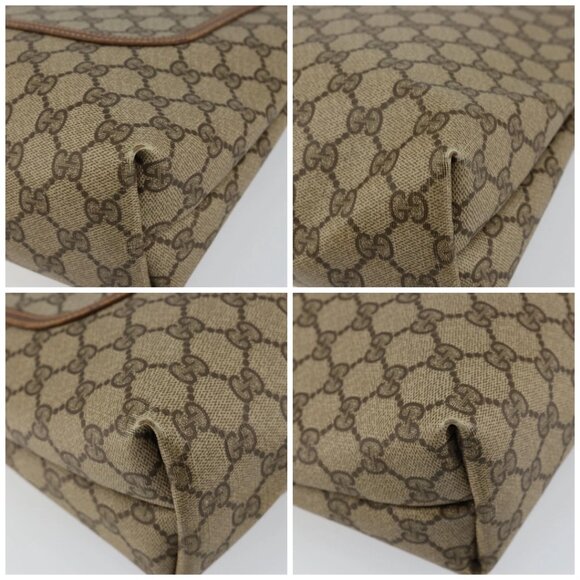 GUCCI GG Supreme Web Sherry Line Tote Bag PVC Beige Gold 89 02 003 Auth 130821 - Picture 14 of 16
